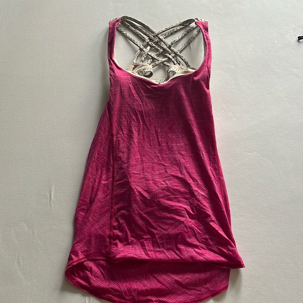 Lululemon Pink Tank with built in Bra